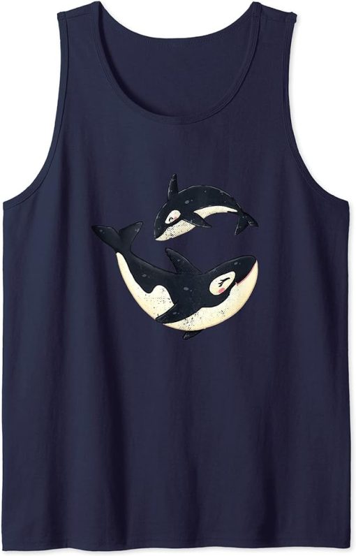 Cute Orcas Design Funny Sea Animal Whale Orca Men Women Tank Top