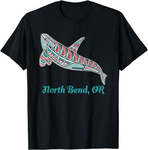 North Bend, Oregon Upward Orca Killer Whale Native American T-Shirt