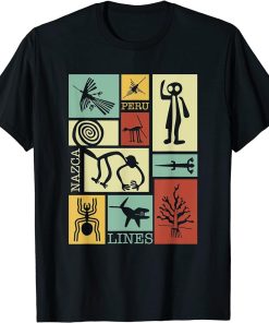 Nazca Lines - Peru Geoglyph Monkey Astronaut Spider Retro T-Shirt