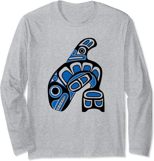 Orca Whale Haida Totem Native American Indigenous Pride Long Sleeve T-Shirt