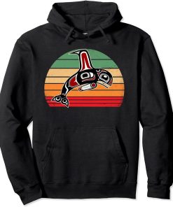 Vintage Killer Whale Orca Pacific NW Native American Indian Pullover Hoodie